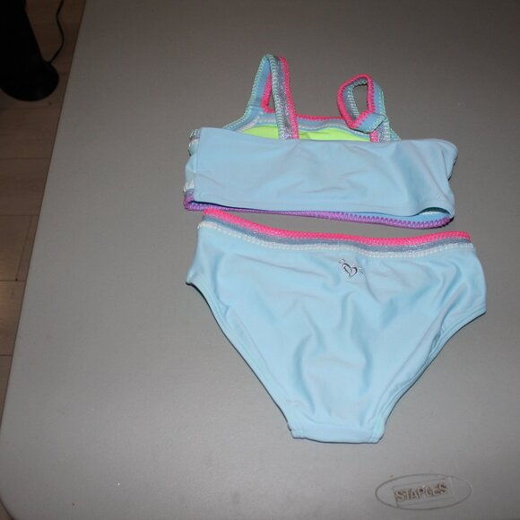 Blue 2 Pcs Justice Bikini Swimsuit Size 10 New - Picture 3 of 3